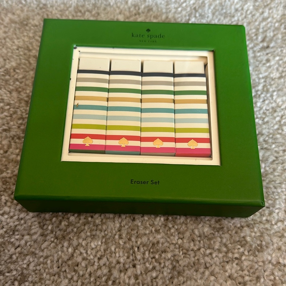 NWT Kate spade eraser set